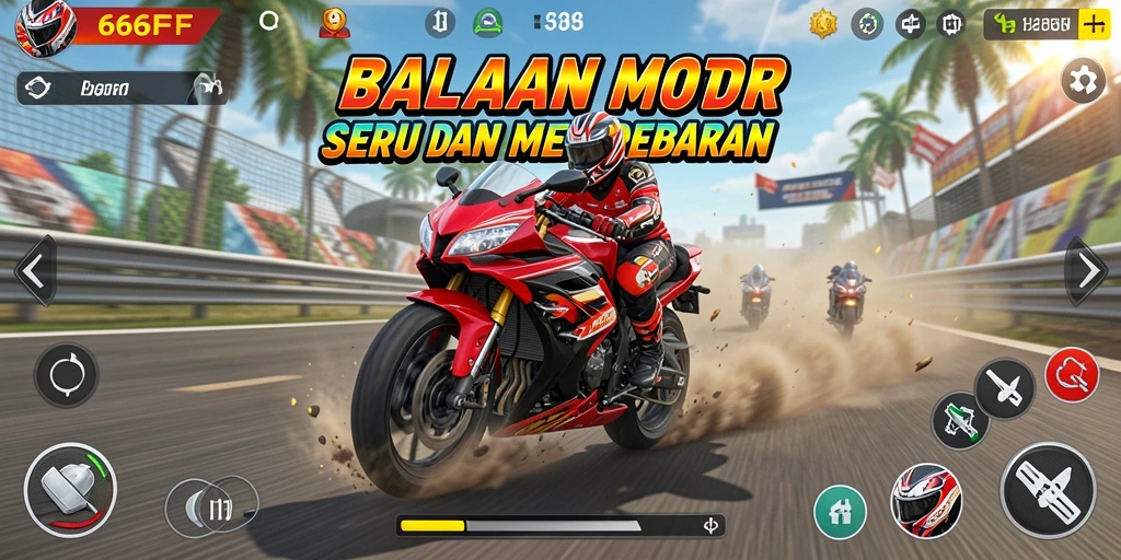 Tampilan balapan motor yang mendebarkan dalam 666FF.