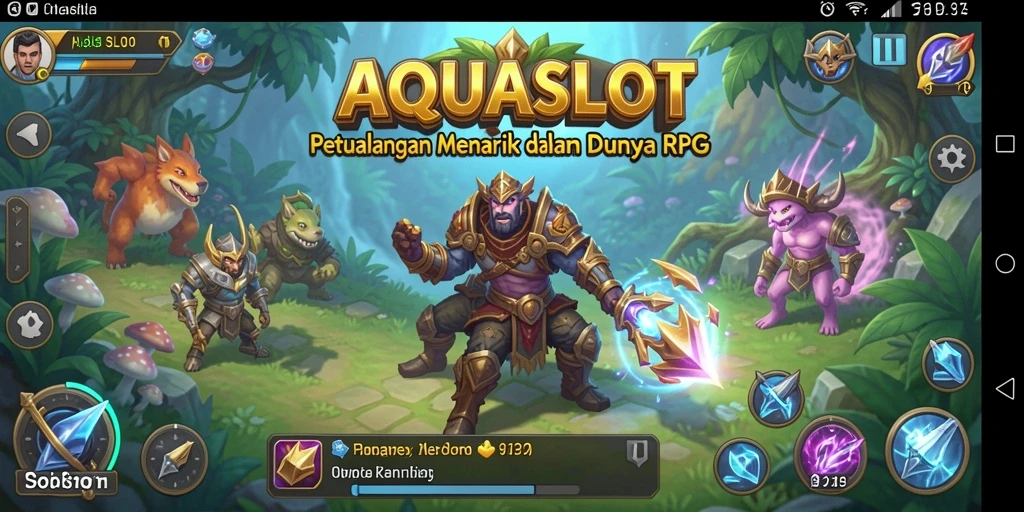 Tangkapan layar dari gameplay AQUASLOT menampilkan aksi RPG yang menarik.