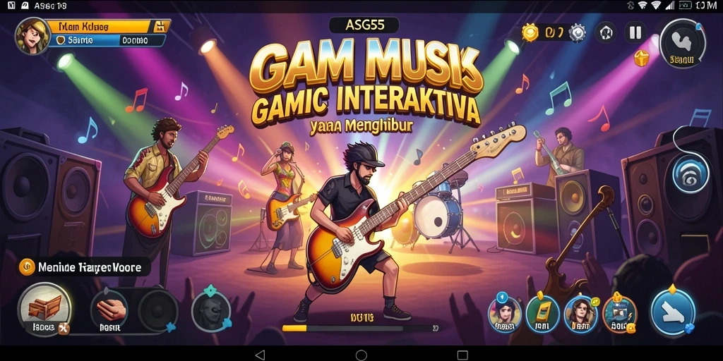 Tampilan gameplay ASG55 dengan alunan musik yang mengasyikkan.