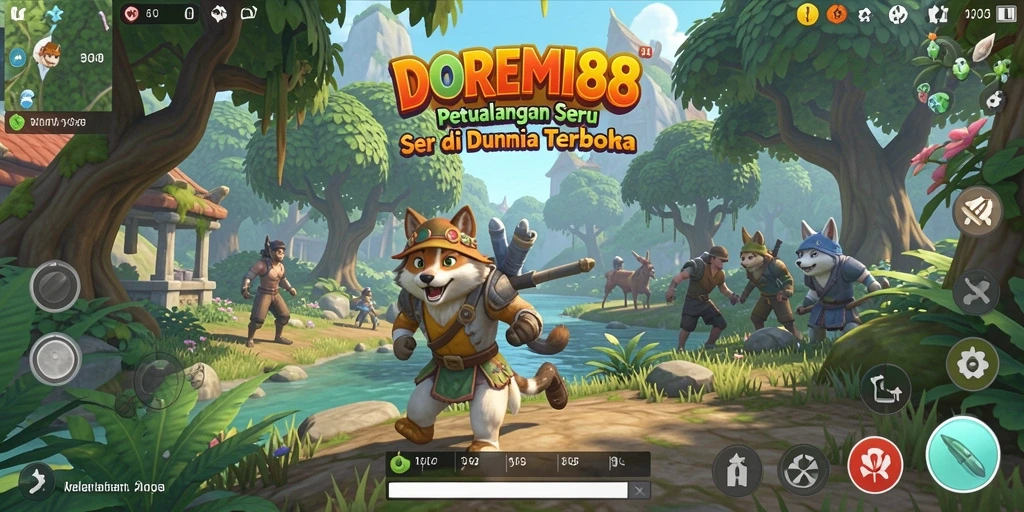Gameplay seru DOREMI88 dengan pemandangan alam yang indah.