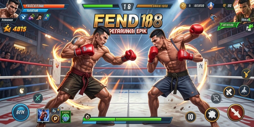 Screenshot gameplay FENDI188 menunjukkan aksi bertarung yang intens.