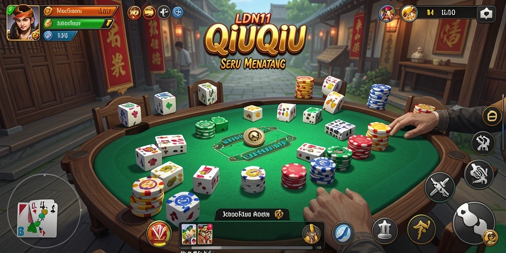 Screenshot gameplay LDN11 menampilkan momen seru dalam permainan QiuQiu.