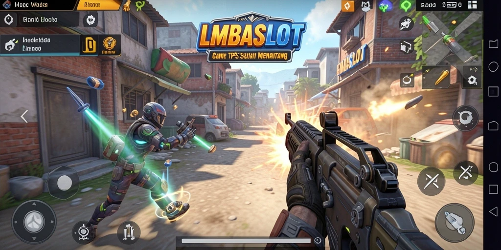 Tangkapan layar LMBASLOT menunjukkan aksi seru dalam gameplay TPS.