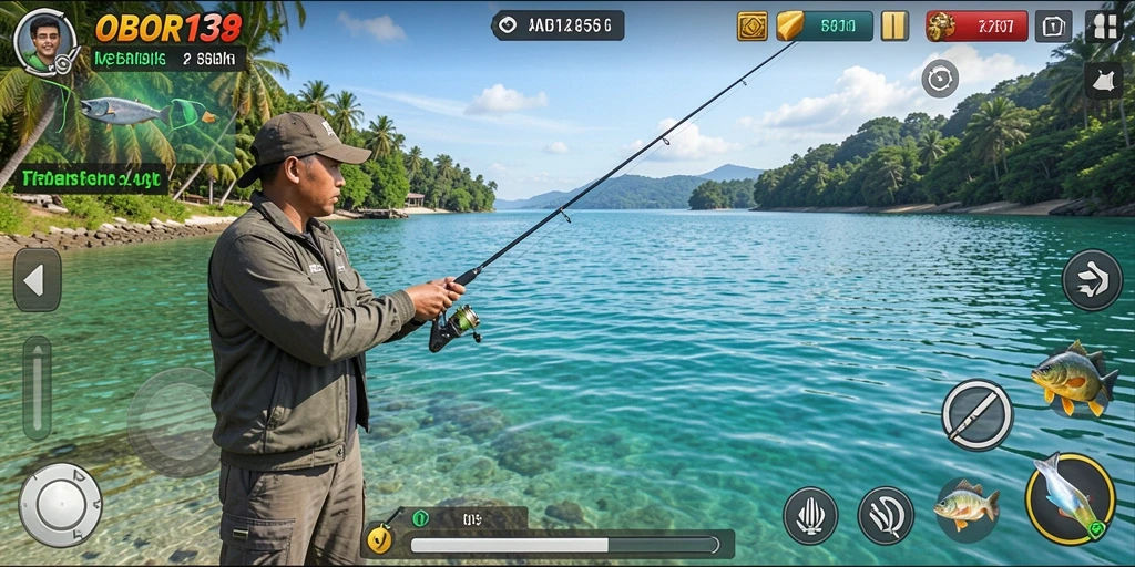 Tampilan gameplay OBOR138 dengan pengalaman memancing yang seru.