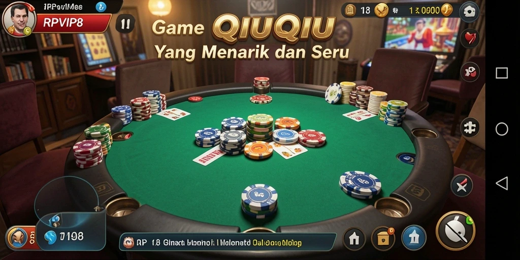 Screenshot gameplay RPVIP8 menampilkan serunya permainan QiuQiu.